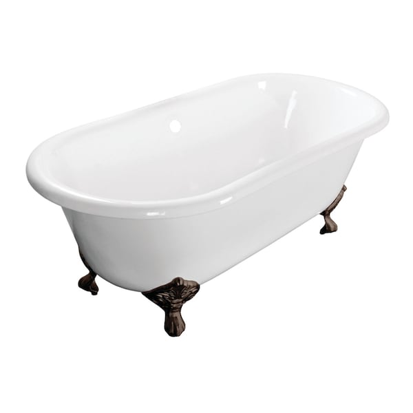 Aqua Eden Clawfoot Bathtubs, 60 L, 30.5 W, White/Oil Rubbed Bronze, Cast Iron VCTND603017NB5 - main